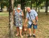 Jan, Pete and Bombay, enjoying a break in a nice 'aire' in France, on their journey from Roquetas de Mar in Almería, Spain to Coventry in the UK.